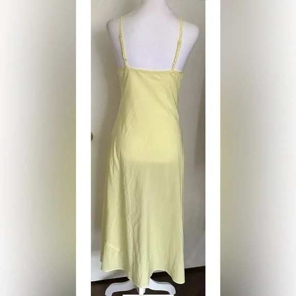 Asos Design Women’s Tiered Midi Dress Fluffy Texture Pale Yellow Size 6 Lined - Picture 13 of 15
